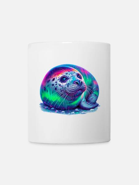 Aurora Borealis Siegel - Tasse - Weiß