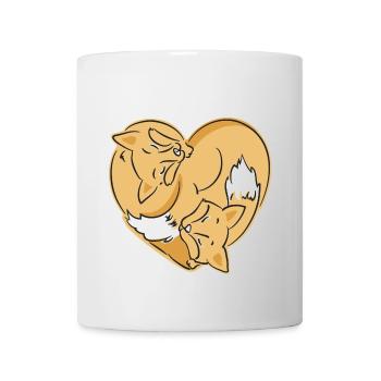 deux renards endormis - Mug blanc - blanc - Devant