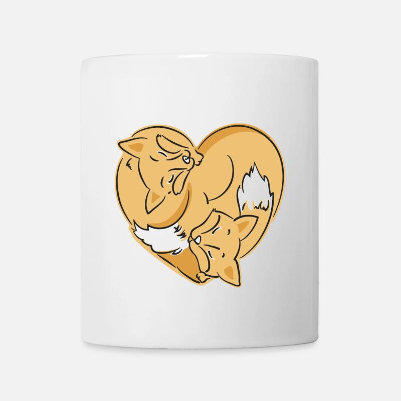 zwei schlafende Füchse - Tasse - Weiß