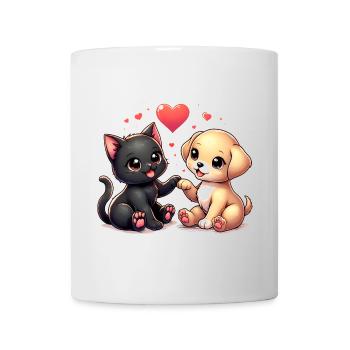 Love like dog and cat - Mug - white - Front