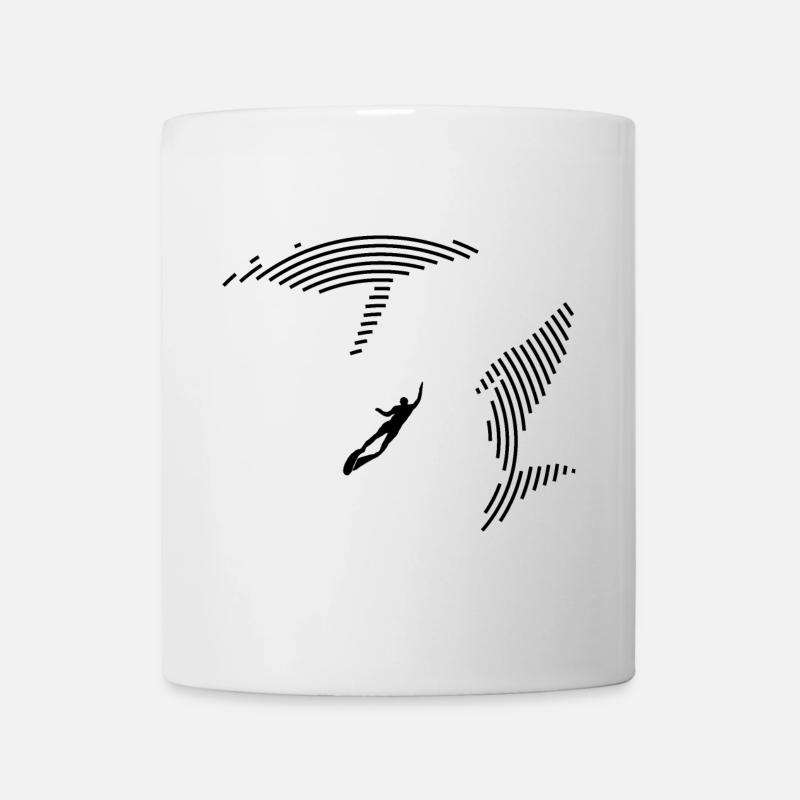 Plonger avec les baleines - Mug blanc - blanc