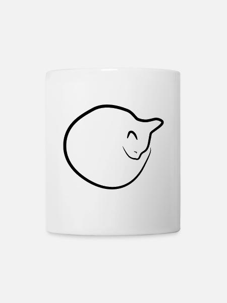 Katze Zeichnung - Tasse - Weiß