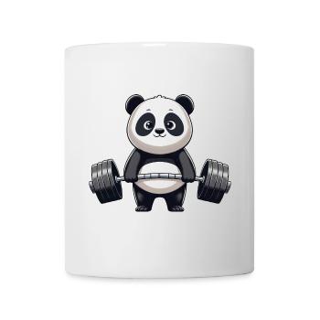 Cool Panda Weightlifting Dumbbell Fitness - Mug - white - Front