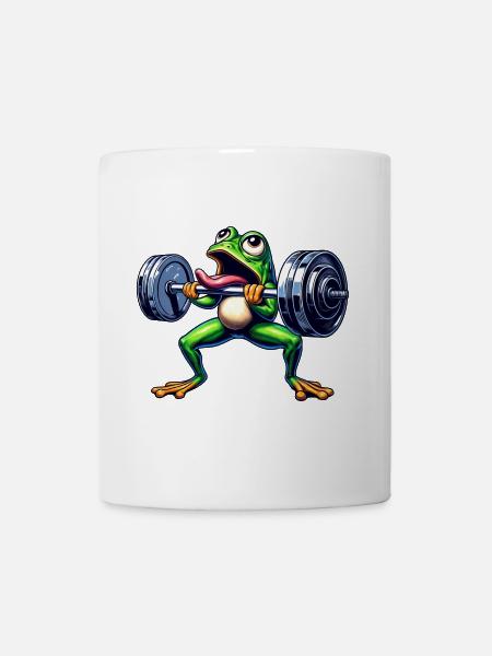 Grenouille Crapaud Séance D’entraînement Haltère Séance D’entraînement Drôle - Mug blanc - blanc