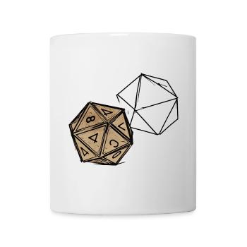 Painted RPG Cube – Artistic Dice Design - Mug - white - Front