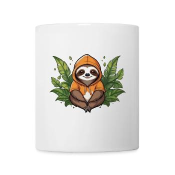 Sloth between green leaves - Mug - white - Front
