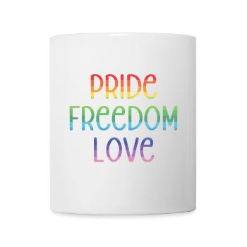 LGBT Pride Month - Peace. Freedom. Love. - Mug - white - Front