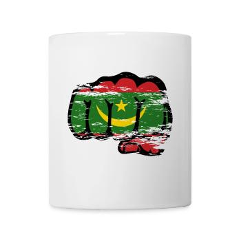 Poing du drapeau de la Mauritanie utilisé - Mug blanc - blanc - Devant