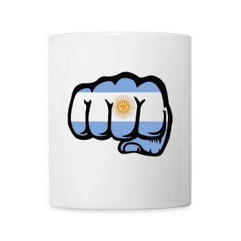 Poing du drapeau argentin - Mug blanc - blanc - Devant