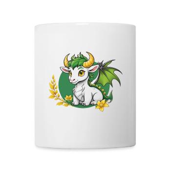 Kleiner Drache mit goldenen Hörnern - Tasse - Weiß - Vorne