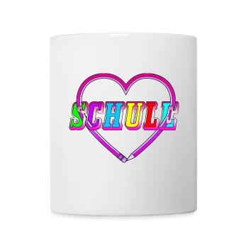 Crayon Coeur École Police Rose École Débutants - Mug blanc - blanc - Devant