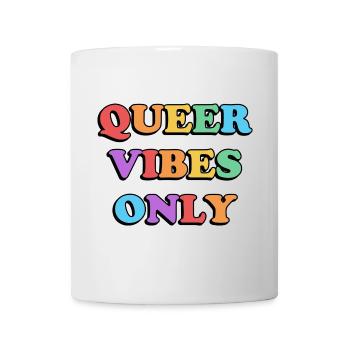 Queer Vibes Only rainbow colors - Mug - white - Front