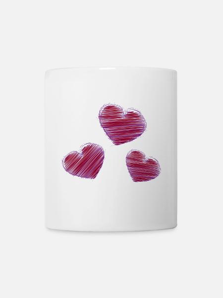 CŒUR. PAPA. MAMAN. EVJF. BEBE. ENFANT. COEUR. FÊTE - Mug blanc - blanc