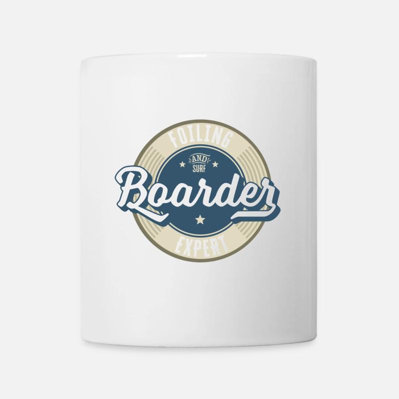 Surf and Boarder Label - Tasse - Weiß