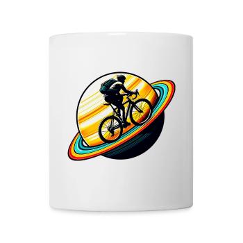 Radfahrer auf dem Saturn - Tasse - Weiß - Vorne