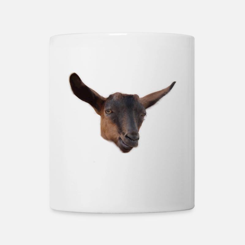 Drôle de tête de chèvre bouc - Mug blanc - blanc