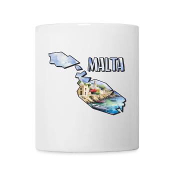 Watercolor Map Malta - Mug - white - Front