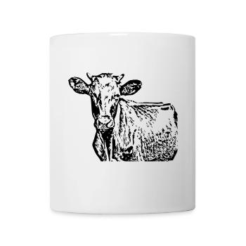 T-shirt de vache personnalisé cadeau pour les agriculteurs - Mug blanc - blanc - Devant