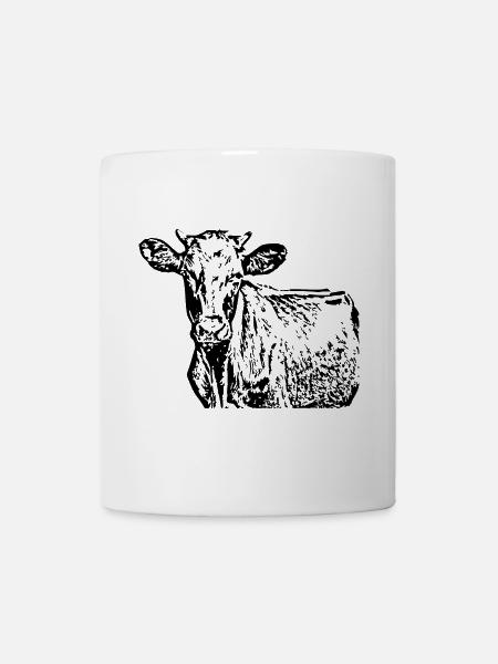 Personalisiertes Kuh-T-Shirt Geschenk für Bauern - Tasse - Weiß