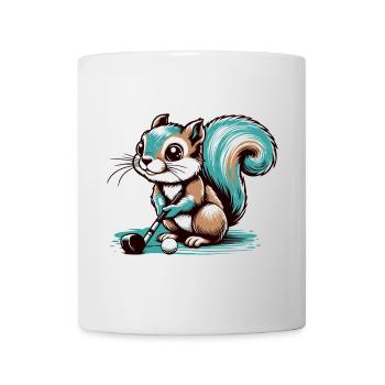 Cute cartoon squirrel playing golf - Mug - white - Front