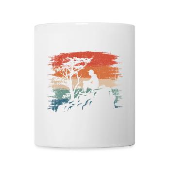 Sunset Cliff Silhouette - Tasse - Weiß - Vorne