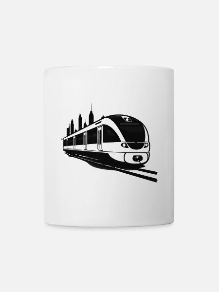 Eisenbahn Skizze - Tasse - Weiß