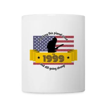 25. Anniversaire Rocking this planet since 07/1999 - Mug blanc - blanc - Devant