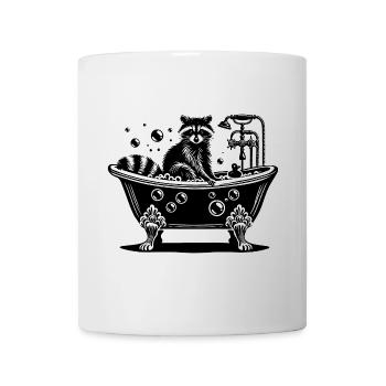 Cute raccoon in the bathtub - Mug - white - Front