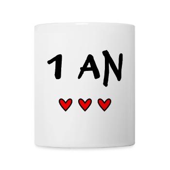 1. 1 AN. 1er ANNIVERSAIRE. ANNIVERSAIRE 1 AN. ANNI - Mug blanc - blanc - Devant