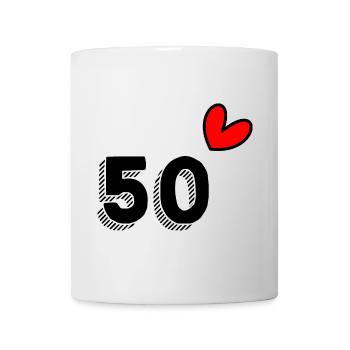 50. 50 ANS. 50e ANNIVERSAIRE. ANNIVERSAIRE 50 ANS. - Mug blanc - blanc - Devant