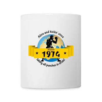 50. Geburtstag Vivant et dynamique depuis 08/1974 - Mug blanc - blanc - Devant