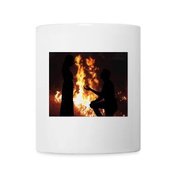 Silhouette de demande en mariage ardente - Mug blanc - blanc - Devant