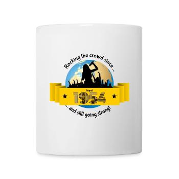 70e anniversaire Fait vibrer la foule depuis 08/1954 - Mug blanc - blanc - Devant