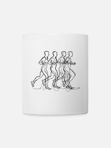 Läufer Zeichnung - Tasse - Weiß