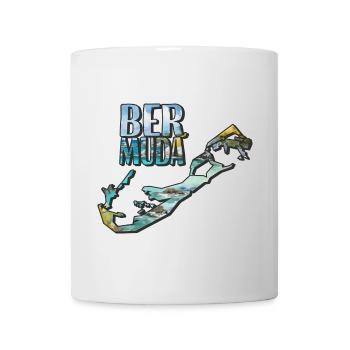 Aquarell Landkarte Bermuda - Tasse - Weiß - Vorne