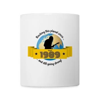 35. Geburtstag Rocking this planet since 08/1989 - Tasse - Weiß - Vorne