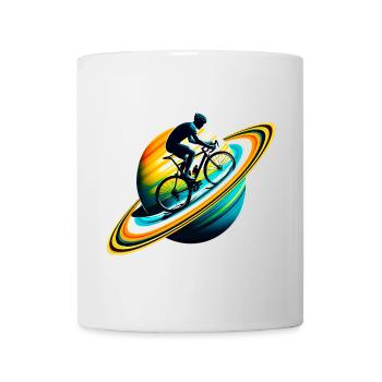 Radfahrer auf Saturn - Tasse - Weiß - Vorne