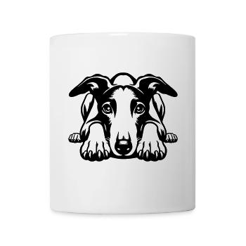 Tête de whippet avec pattes - Mug blanc - blanc - Devant