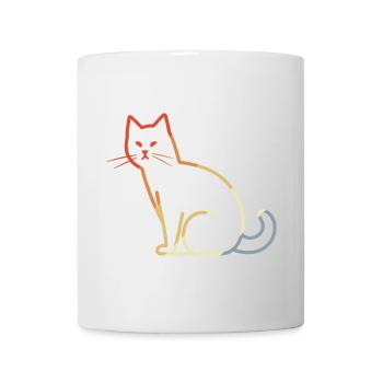 Katze Retro - Tasse - Weiß - Vorne
