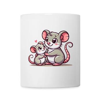 Loving Mouse Parent with Child - Mug - white - Front