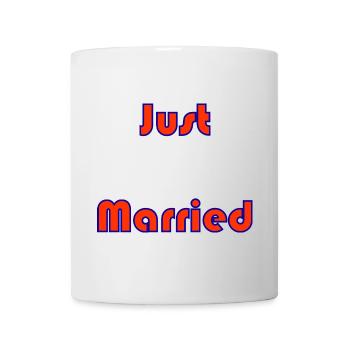 GERADE VERHEIRATET. Junggesellinnenabschied. VALENTINSTAG. PAAR - Tasse - Weiß - Vorne