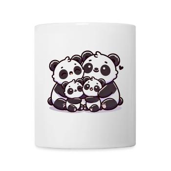 Panda Family Mother And Father With Two Children - Mug - white - Front