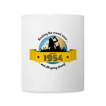 70. Geburtstag Rocking the crowd since 09/1954 - Mug - white - Front