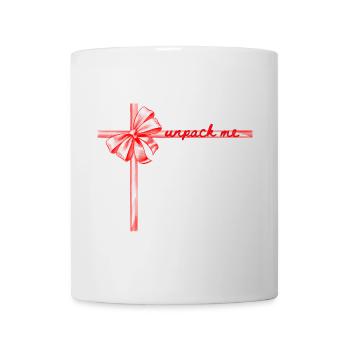 Unpack Me Geschenkband - Tasse - Weiß - Vorne