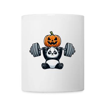 Halloween Panda Gewichtheber Fitness Gym Workout - Tasse - Weiß - Vorne
