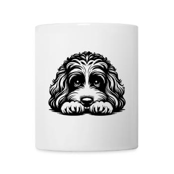 Tête de Cavapoo avec pattes - Mug blanc - blanc - Devant