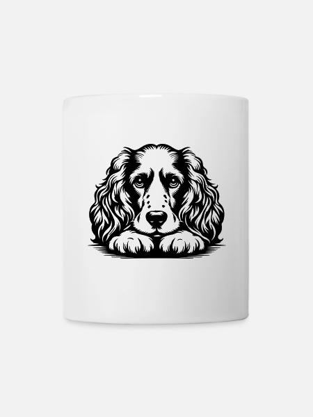 Cocker Spaniel Kopf mit Pfoten - Tasse - Weiß