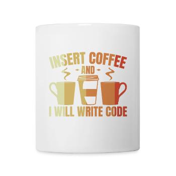 Insérez du café et j’écrirai du code - Mug blanc - blanc - Devant