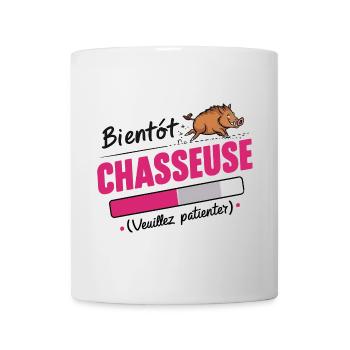 bientôt chasseuse - Mug blanc - blanc - Devant