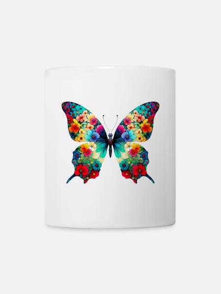 Schmetterling - Tasse - Weiß